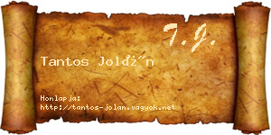Tantos Jolán névjegykártya